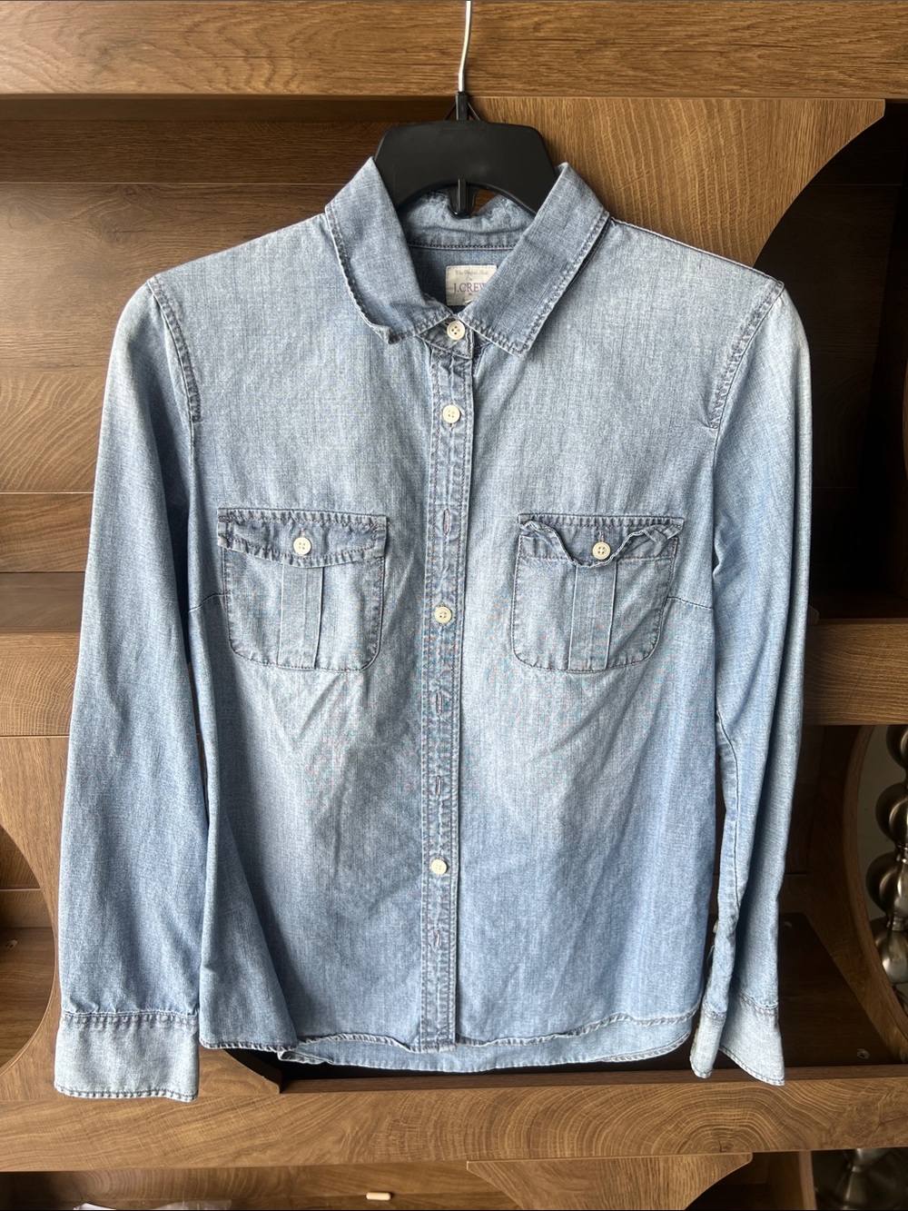 Women’s Chambray Light Blue Denim Button-Up Shirt